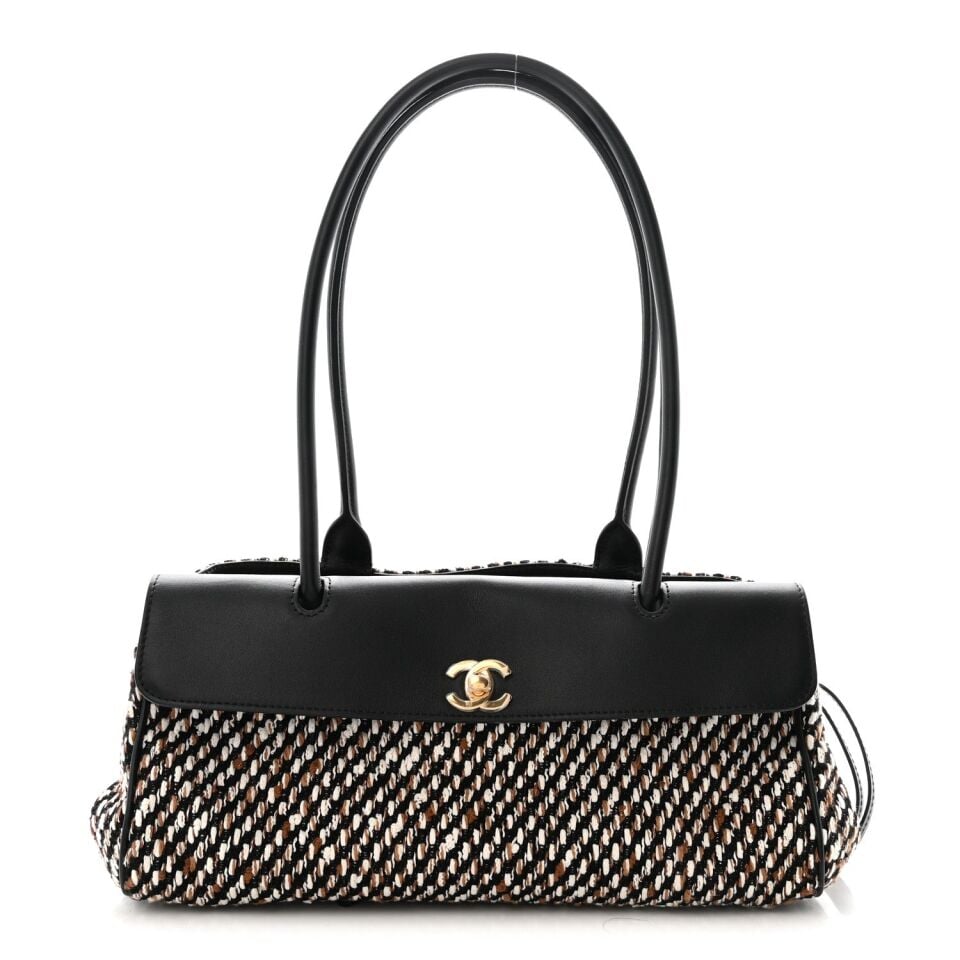 Tweed Calfskin Urban Essentials Small Shopping Bag